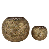 Decoris Iron Tealight Holder Set of 2 Pieces - Antique Gold,